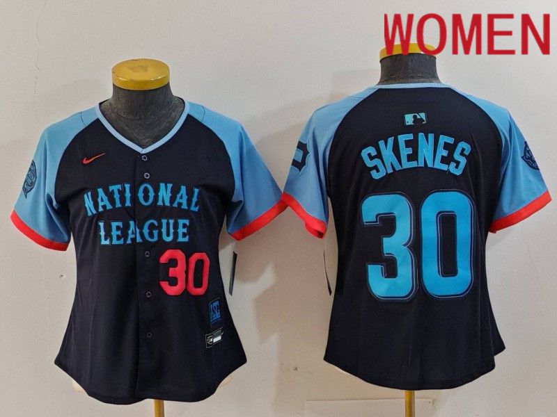 Women Pittsburgh Pirates #30 Skenes Blue All star 2024 Nike MLB Jersey style 6->women mlb jersey->Women Jersey